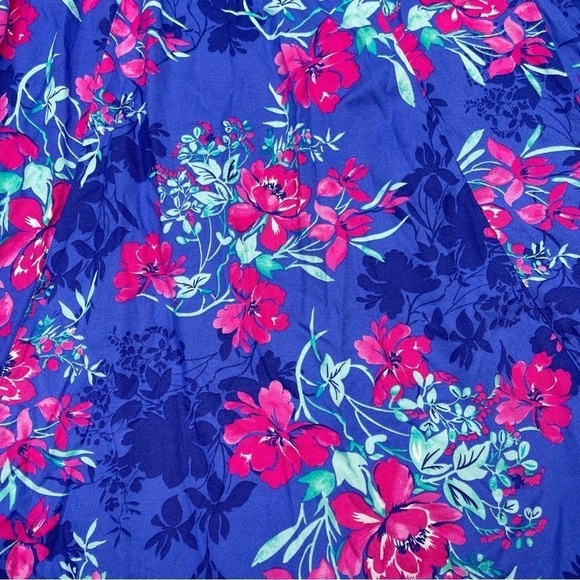 Blair Maxi Dress Floral Short Sleeve Smocking Boho Modest Summer Spring Peasant - Picture 3 of 10